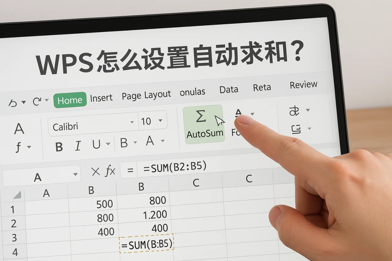 WPS怎么设置自动求和?