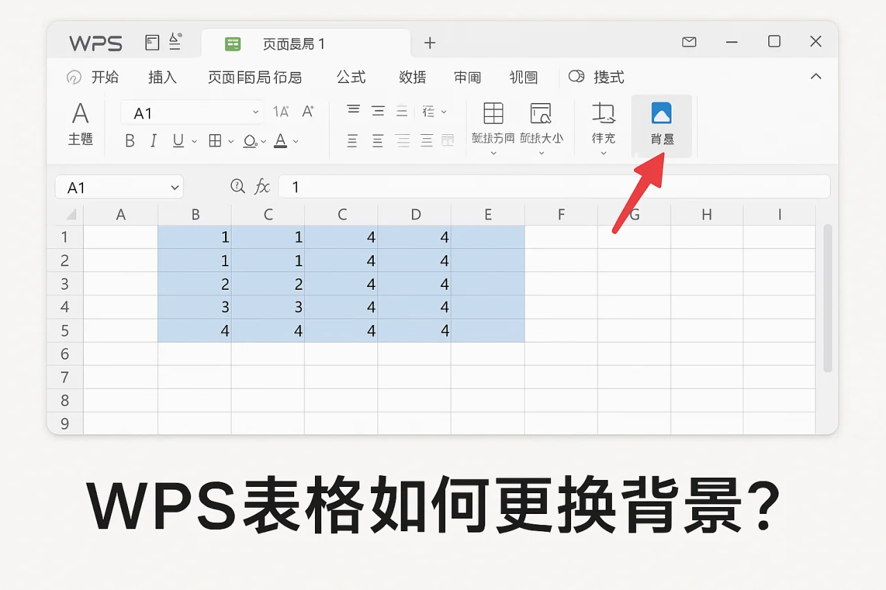 WPS表格如何更换背景？