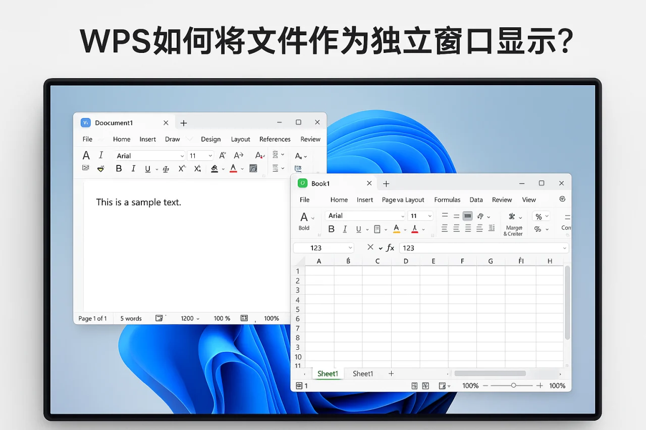 WPS如何将文件作为独立窗口显示？