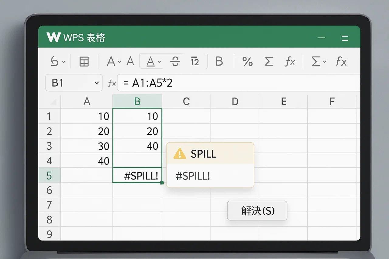WPS表格文件使用公式提示SPILL怎么解决？