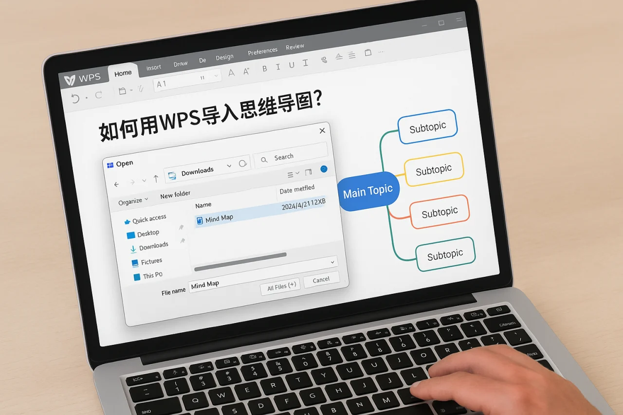 如何用WPS导入思维导图？