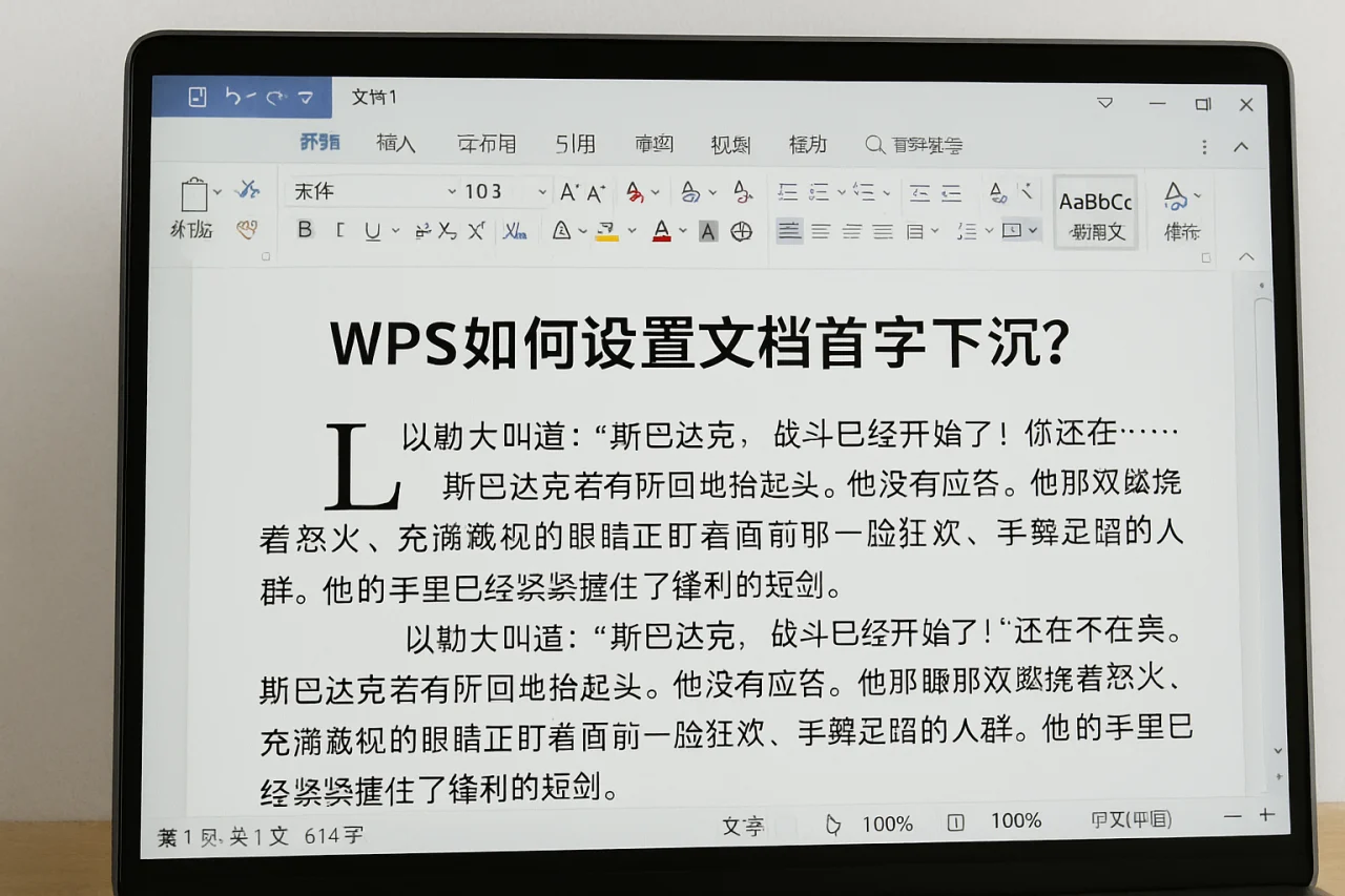 WPS如何设置文档首字下沉？