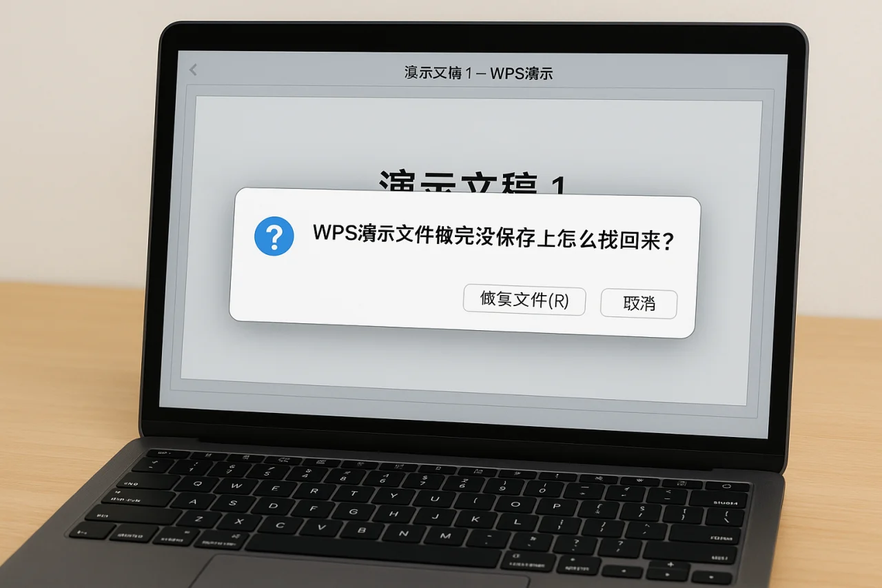 WPS演示（PPT）文件做完没保存上怎么找回来？