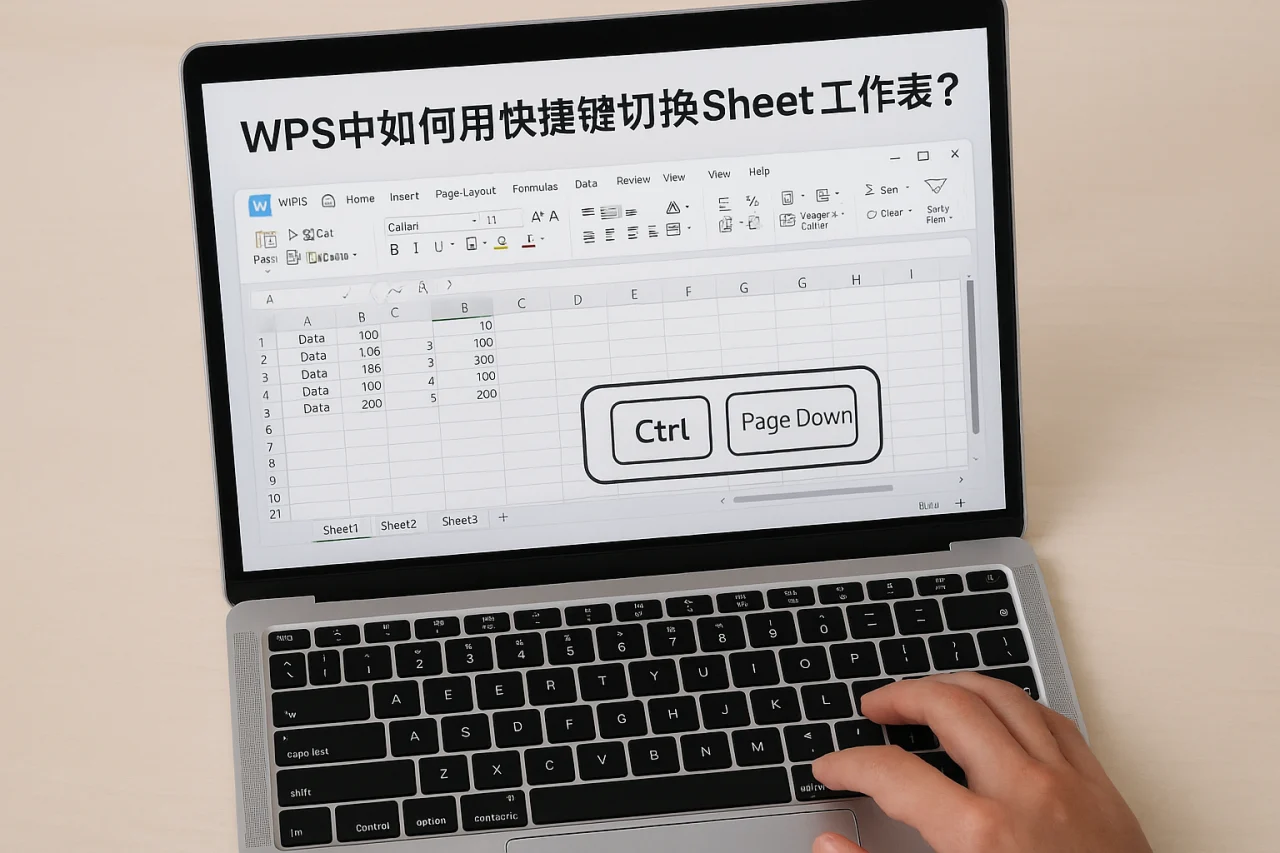 WPS中如何用快捷键切换Sheet工作表?