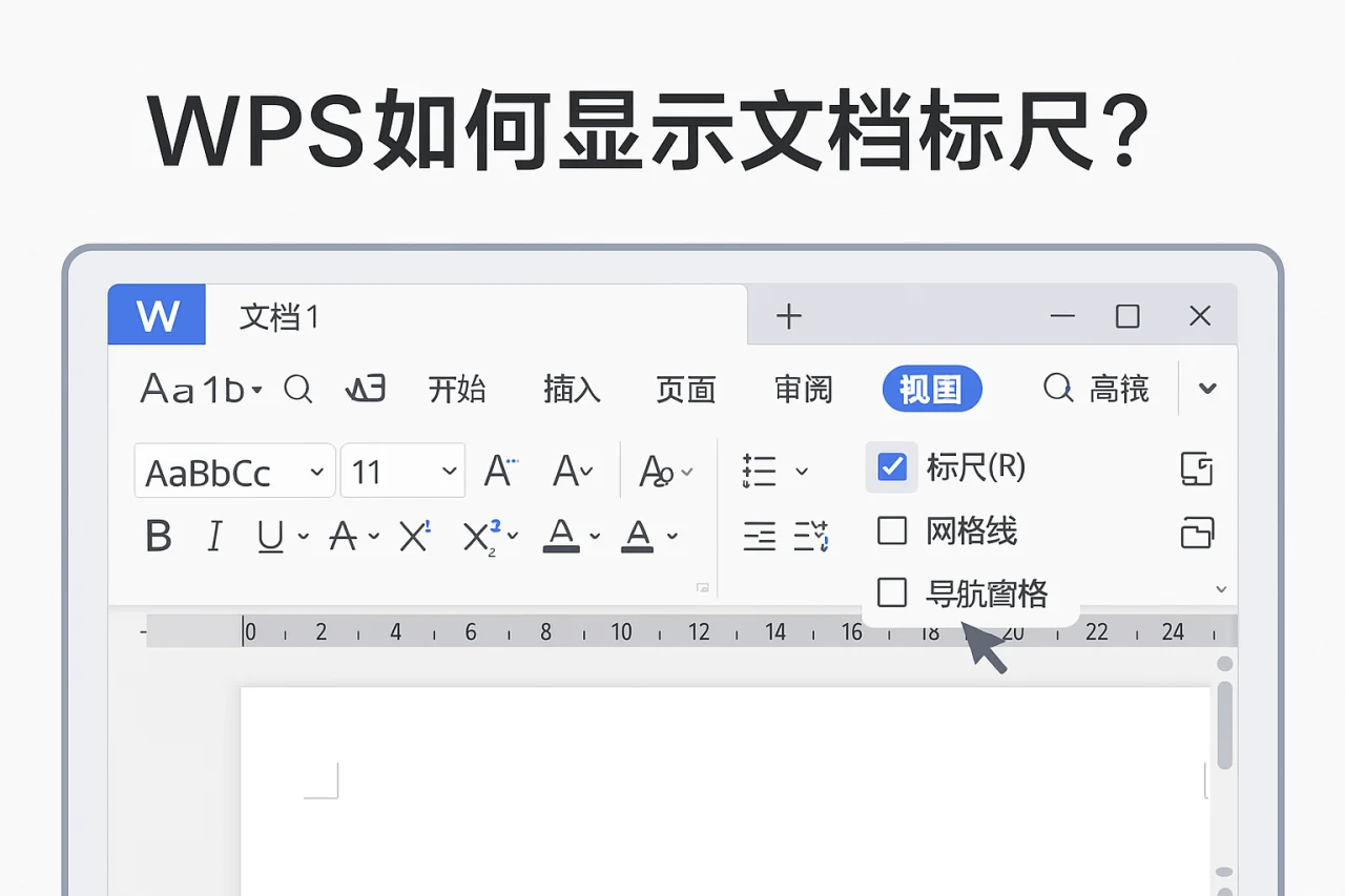 WPS如何显示文档标尺？