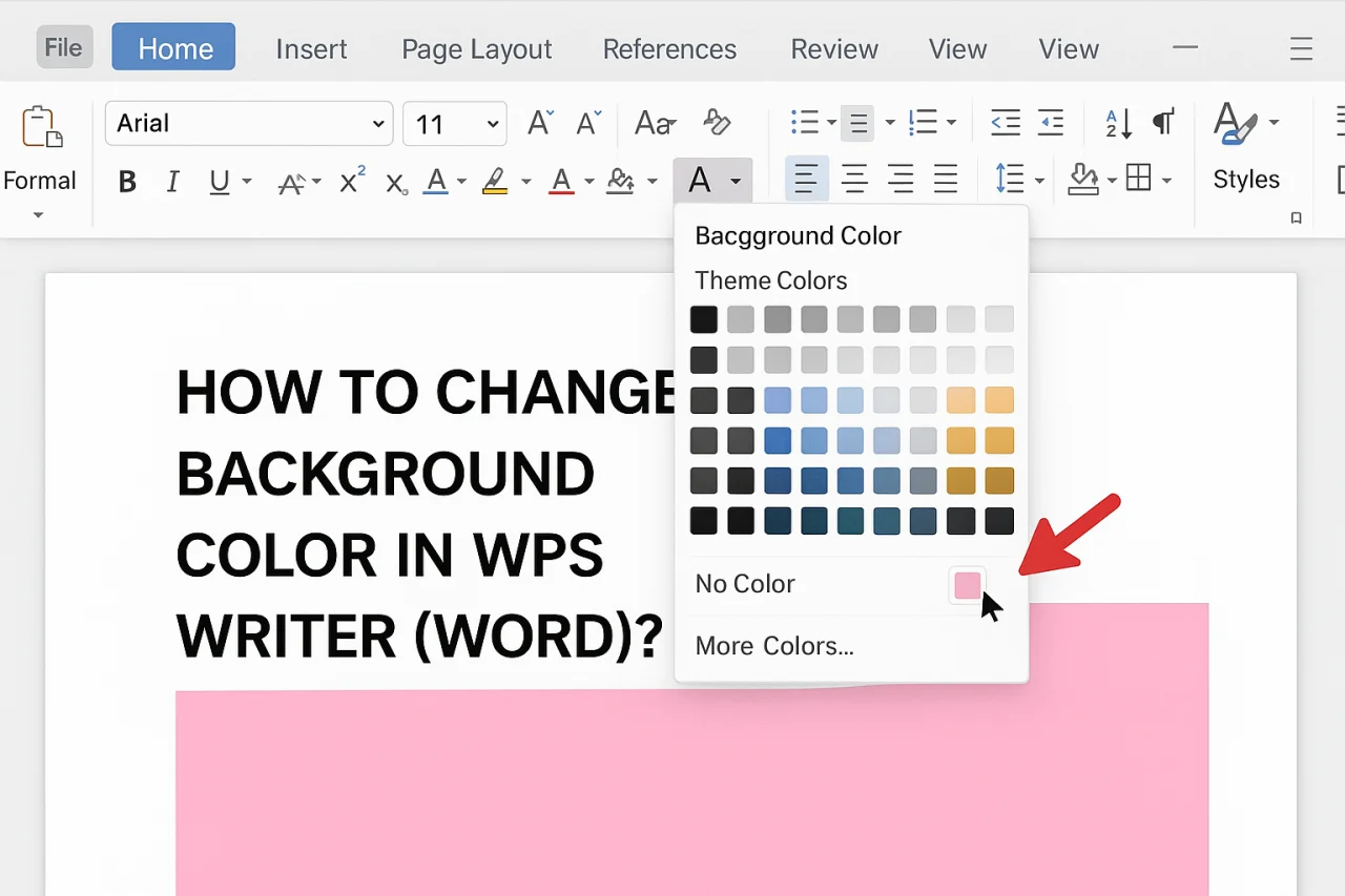 如何更改 WPS文字(Word)的背景颜色?
