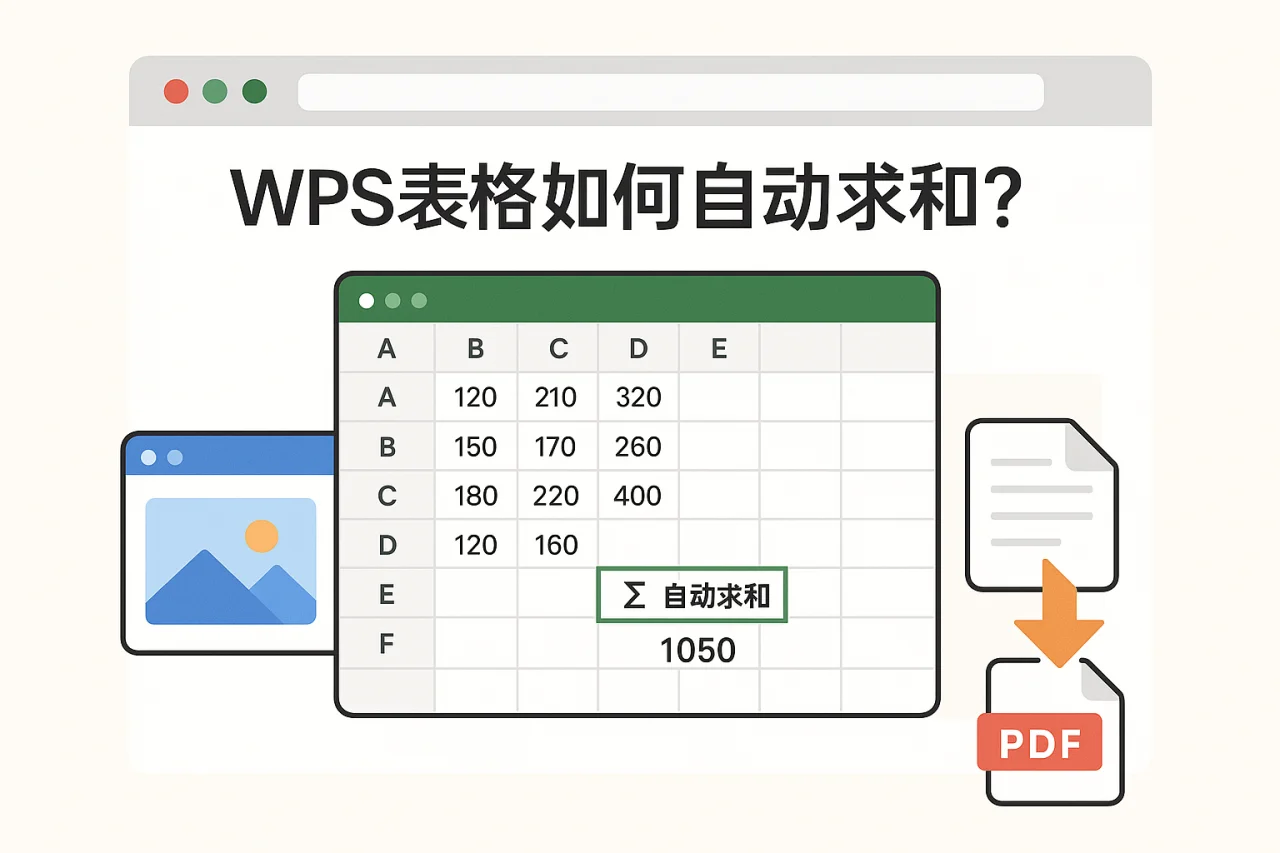 WPS表格如何自动求和?