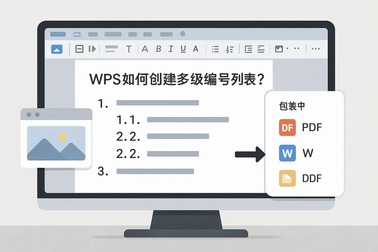 WPS如何创建多级编号列表?