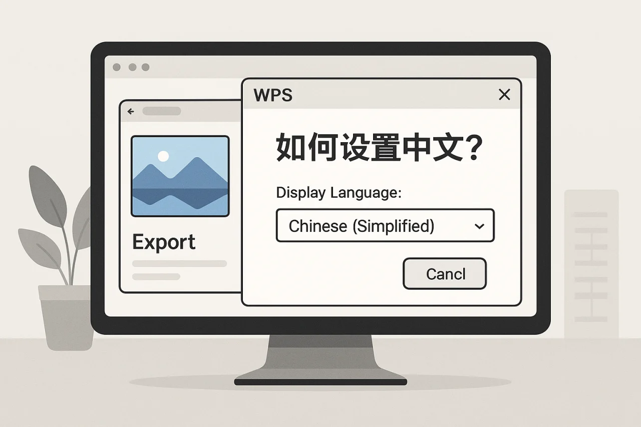 WPS如何设置中文？