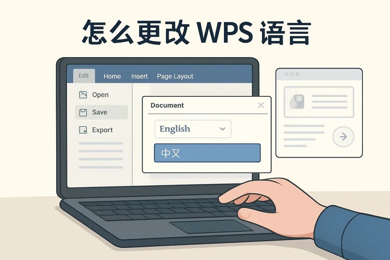 怎么更改wps语言