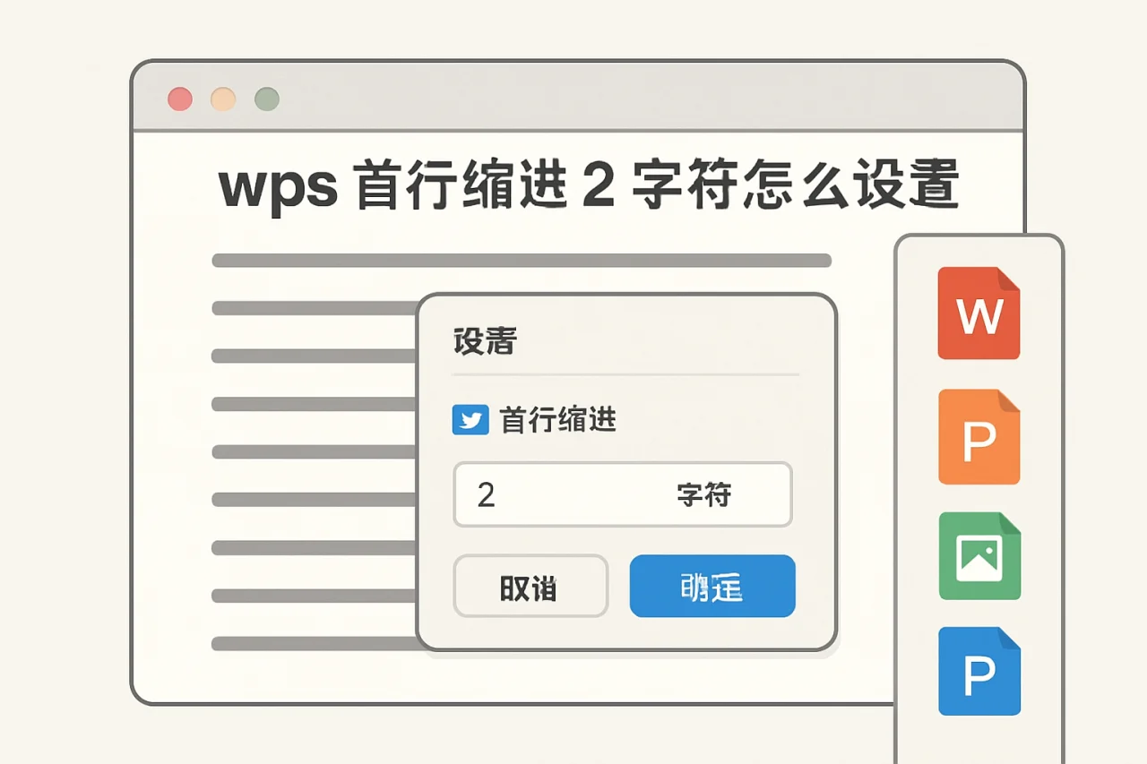 wps首行缩进2字符怎么设置