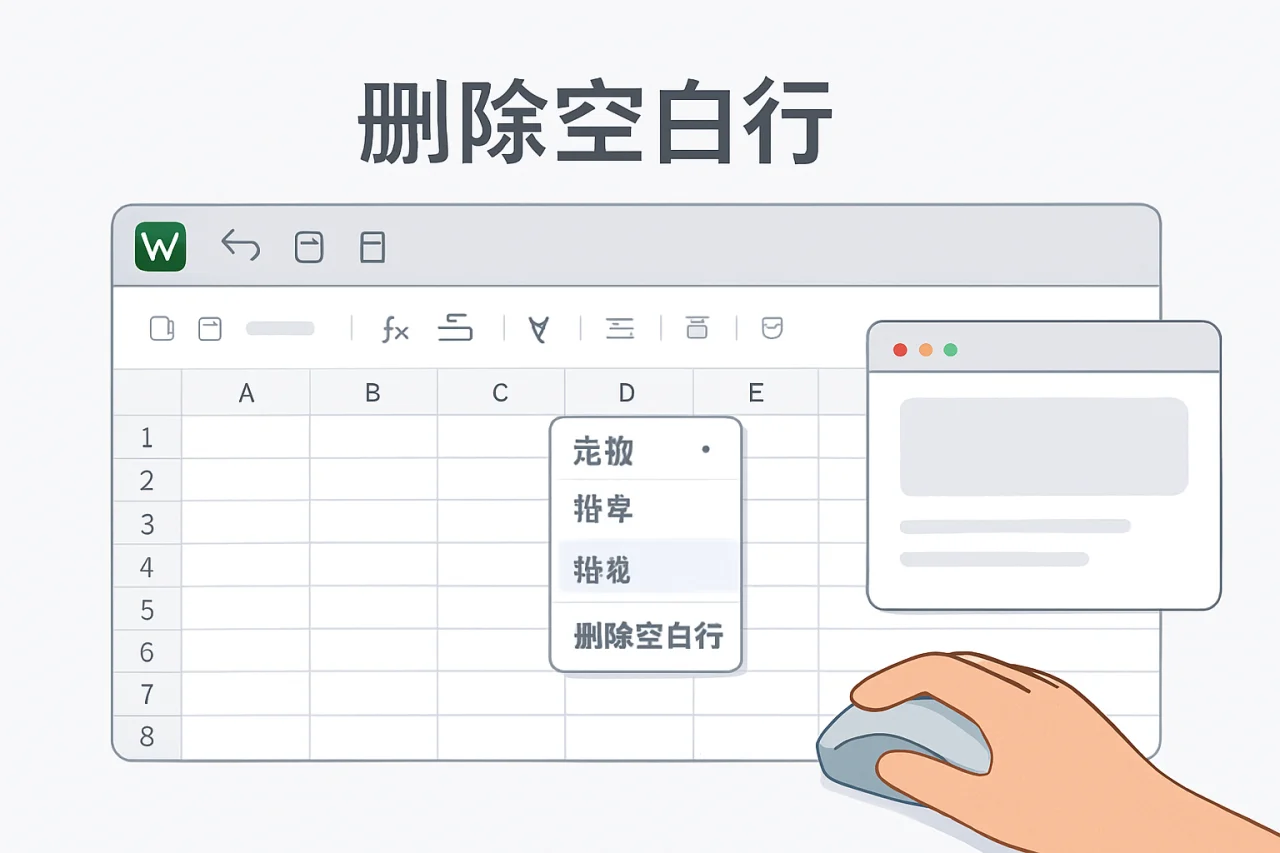 wps删除空白行