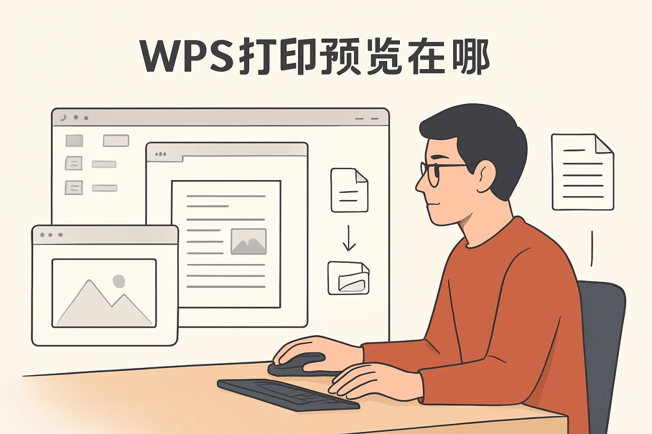 wps打印预览在哪