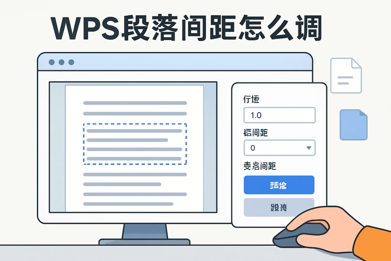 wps段落间距怎么调