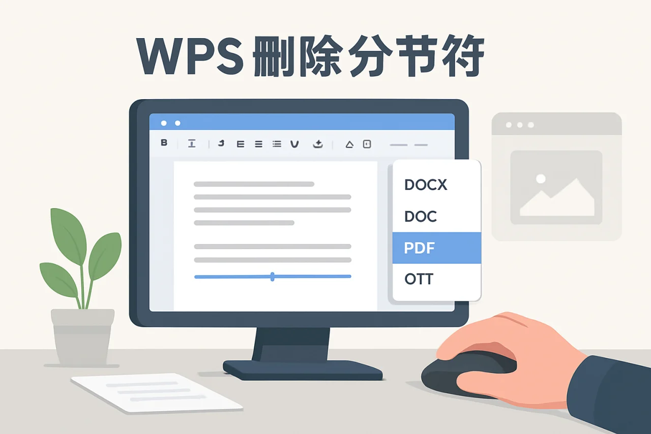 wps删除分节符