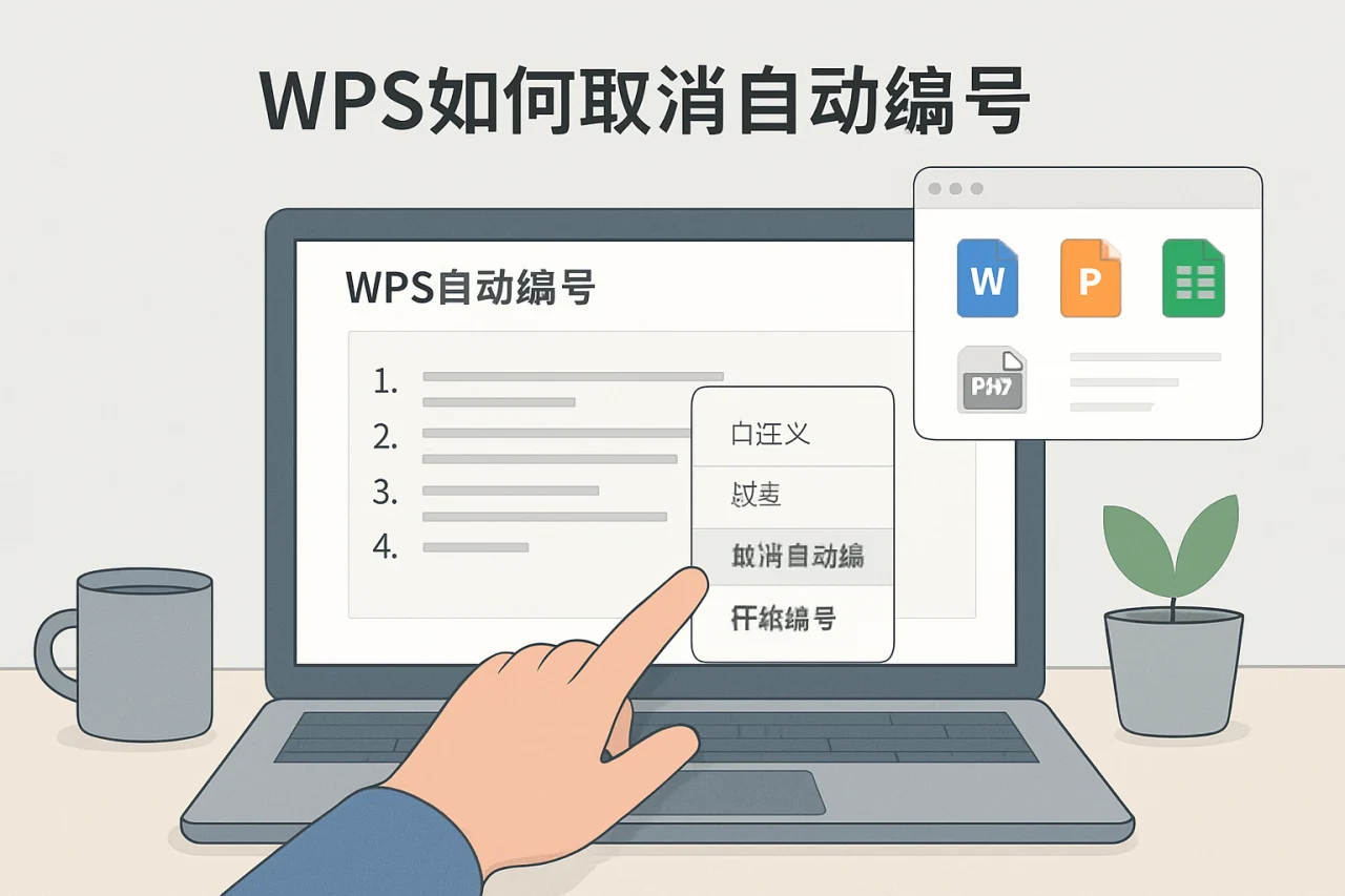 wps如何取消自动编号