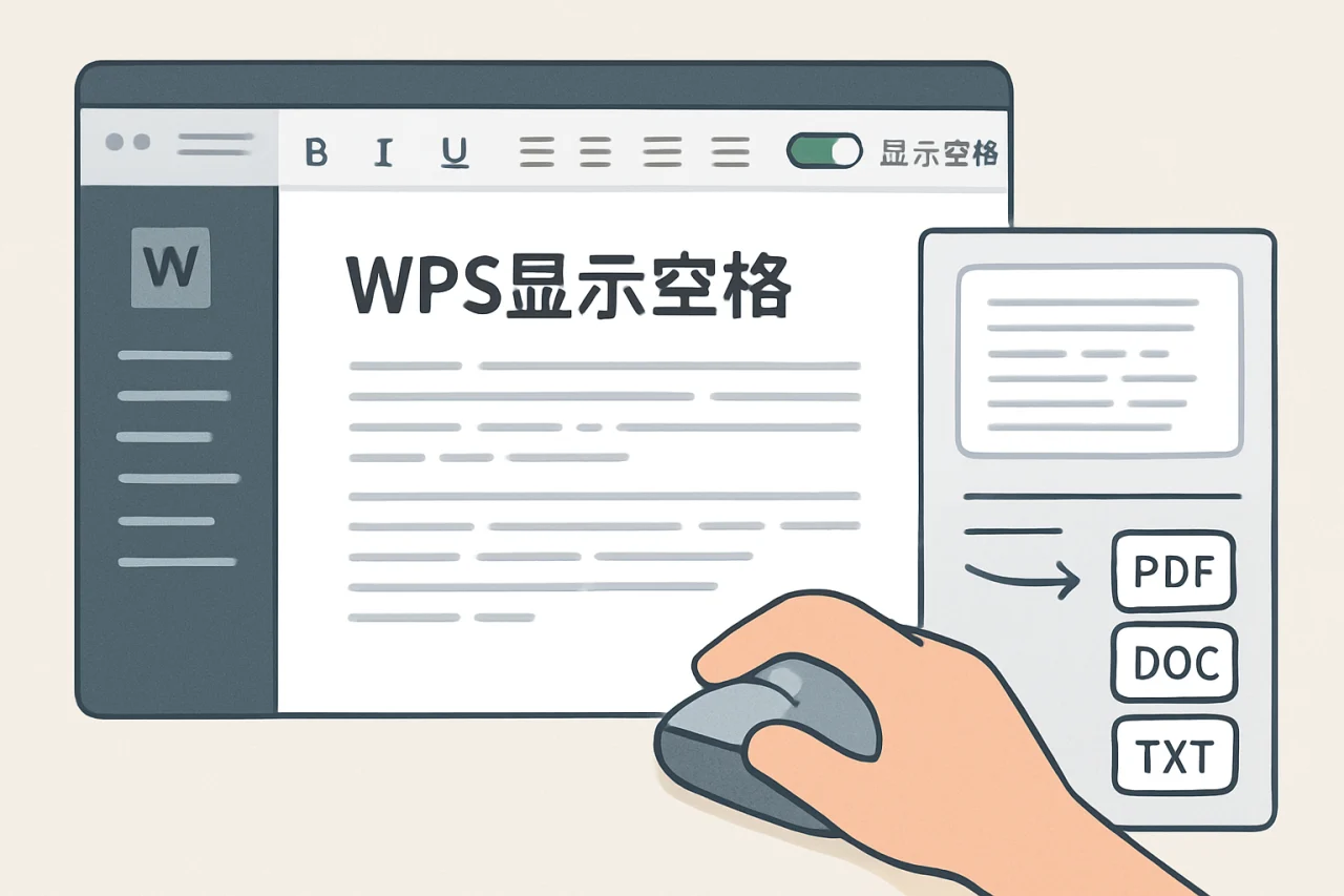wps显示空格