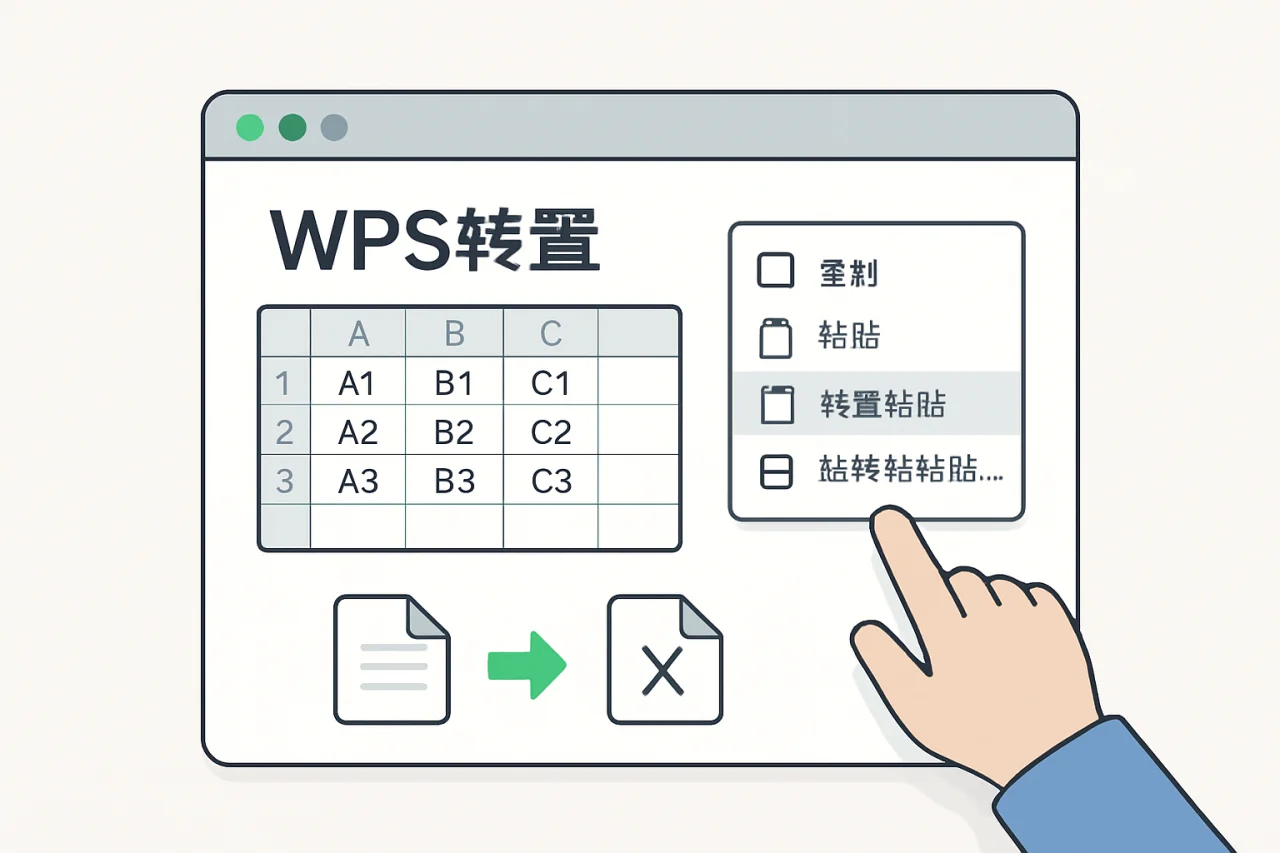 WPS转置