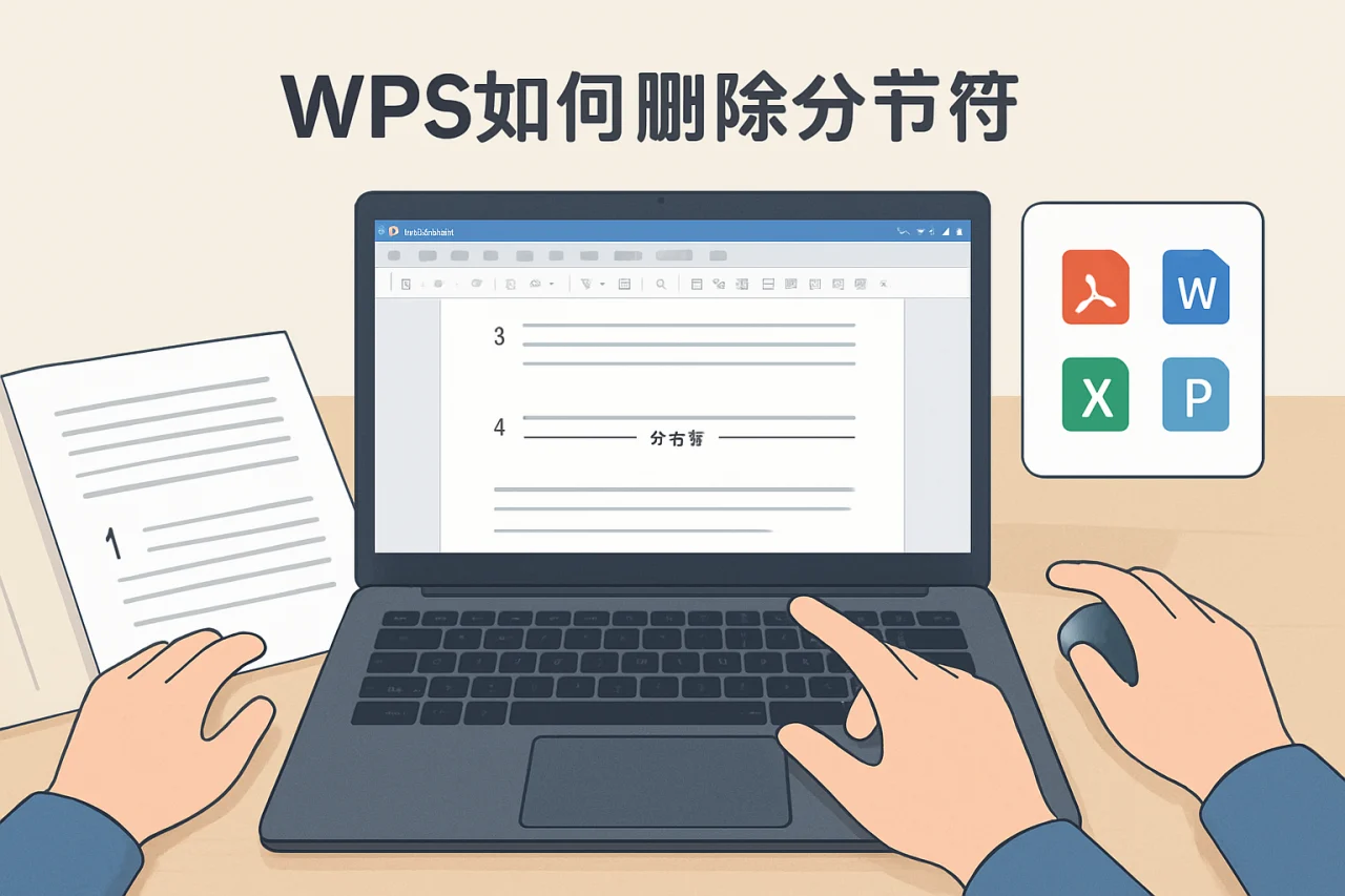 wps如何删除分节符