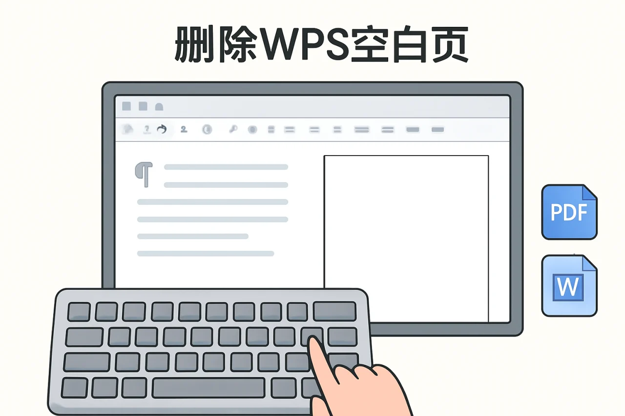 删除wps空白页