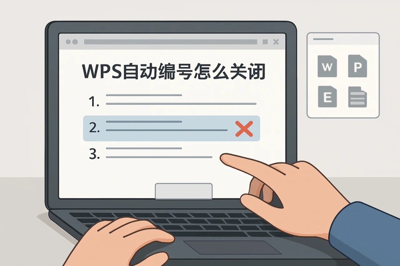 wps自动编号怎么关闭
